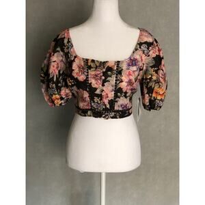 GUESS Cassandra Top Women's Size Small Puff Sleeve NEW